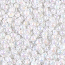 Miyuki drop beads 3,4mm Opaque white ab DP-471